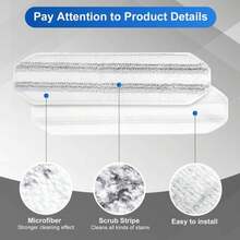 Aifacay Mop Replacement Pads For Ocedar H2prO Flat Mop System, 2 Pack Microfiber Mop Heads Replacements For O-Cedar H2pro Flat Mop, High-Friction PP Fibers Added Washable Mop Refills - ColorA - 查看 3