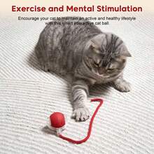 1个不可预测的互动重力球自动电子猫玩具，适合玩耍和娱乐，颜色随机 - 彩色 - 查看 8