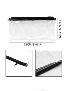 1pc/5pcs/10pcs Transparent Pencil Case/Cosmetic Bag, Suitable For School And Office Supplies, Made Of Clear Material For Easy Viewing - Multicolor - View 5