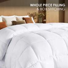 Yundo Comfortable Down Alternative Quilt - Quilted Comforter Queen Size, All-Season Blanket, Soft And Gentle Down Alternative Bedding, With 8 Corner Straps, Suitable As Gift For Men And Women,  White, Queen Size 88 X 88 Inches - 2026 New Arrival - Chăn chần bông kẻ ô trắng - Xem 10