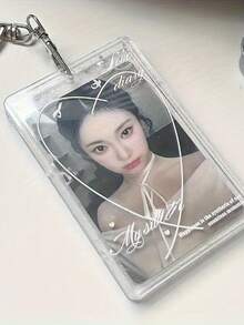1 pieza Soporte de tarjeta de fotos con forma de estrella de 3 pulgadas con lazo - Diseño de cristal transparente, perfecto para almacenamiento y decoración, sostiene tarjetas y tarjetas, accesorio de bolso | Accesorio juguetón - Multicolor - Ver 4