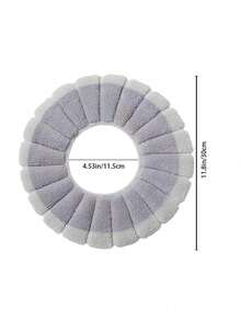 1/2 tấm bọc bồn cầu hình chữ O dệt kim, thảm lót bồn cầu dày có thể giặt được. - Màu be - Xem 7