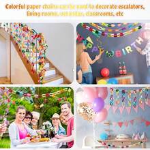 100/300 piezas Cadenas de papel brillante DIY, ancho de 0.98 pulgadas * 1.69 pulgadas de largo, colores suaves/neón/básicos - Adecuado para decoraciones de cumpleaños, bodas, guirnaldas de fiesta, manualidades de aula, estrellas plegables y proyectos de envoltura de regalos, tiras fáciles de usar, entusiastas - Ver 5