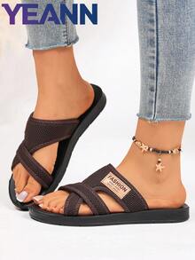 Sandalias planas de verano para mujer, de vacaciones, nuevas, ligeras, con múltiples correas, cómodas y versátiles. Disponibles en negro, marrón y rojo, tallas del 36 al 42 - Marrón - Ver 6