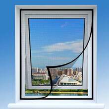 1 tấm lưới chống muỗi và ruồi bằng sợi thủy tinh màu đen, thích hợp để bảo vệ cửa sổ khỏi muỗi, rèm cửa chống muỗi mùa hè. - màu đen - Xem 1