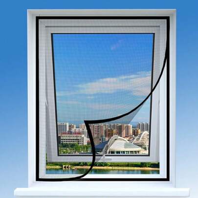 1 tấm lưới chống muỗi và ruồi bằng sợi thủy tinh màu đen, thích hợp để bảo vệ cửa sổ khỏi muỗi, rèm cửa chống muỗi mùa hè.