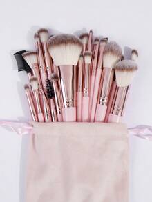 MAANGE 30 piezas Juego de herramientas de maquillaje que incluye 30 piezas Juego de brochas de maquillaje profesional con bolsa de almacenamiento, brocha de base, brocha de rubor, brocha de polvo suelto, brocha de sombra de ojos, brocha de contorno, brocha de iluminador, brocha de sombra de nariz, brocha de cejas, brocha de pestañas, regalo para mujeres y niñas, juego de brochas de maquillaje para viaje - Rosa - Ver 1