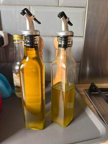 2pcs 8.45 Oz Premium Glass Oil And Vinegar Dispenser Bottles - Leak-Proof Square Design With Black Pump Dispensers, Space-Saving, Suitable For Travel, Olive Oil, Condiments, Kitchen And Food Pantry, Kitchen Oiler, Condiment Storage, Modern Kitchen Essentials - Multicolor - View 9