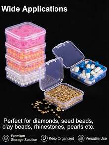 DIY Diamond Painting Storage Box, Nail Art Jewelry Rhinestone Mosaic Storage Container, Multi-Function Storage Box - Clear - View 6
