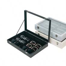 1 szt. 35,5*24*3 cm, beżowe pudełko do przechowywania okularów i biżuterii z 8 przegródkami, organizer na okulary przeciwsłoneczne z aksamitną wyściółką, składana witryna, miękka wyściółka odporna na zarysowania chroniąca okulary, zegarki i biżuterię, pasująca do standardowych szuflad, pojemna, wielokomorowa konstrukcja ze skóry PU, idealny prezent urodzinowy na Dzień Matki, praktyczny i przemyślany prezent dla mamy lub dziewczyny, niezbędny organizer na biurko do utrzymania porządku w domu - Wielokolorowe - Zobacz 11