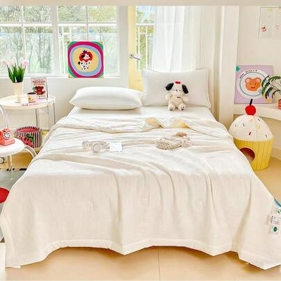 Soft Quilted Waffle Blanket, Moisture-Wicking & Breathable, Lightweight Summer Quilt, Fashionable Printed Comforter, Filled With Feather-Soft Cotton. Healthy Dyed, Water-Resistant, Waffle Fabric Washed Crafted, Soft & Skin-Friendly, Suitable For Nude Sleeping, Home Bedroom Decor, 100% Polyester Material, Wedding Supplies, Valentine's Day Home Bedroom Decor, Easter Gifts, Mother's Day Gifts, Suitable For All Seasons