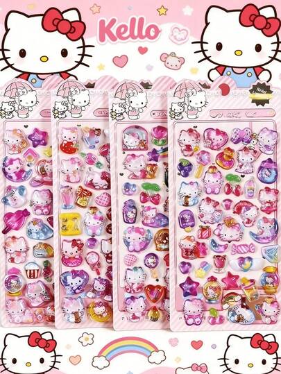 Random 1pc Embossed Water Stickers, Cute Stickers, DIY Decorative Collage Gifts