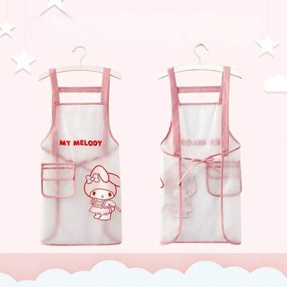 SANRIO TPU防水儿童绘画围裙，可水洗艺术罩衫，男女童通用，适用于厨房、绘画和艺术活动，设计