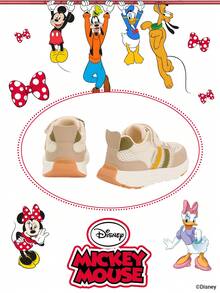 Disney 米奇官方授权联名款 | 一双儿童运动鞋，适合日常、节日、运动和户外活动穿着。穿着舒适贴合脚型，防滑、耐磨、透气。（男童运动鞋、男童板鞋、儿童运动鞋、女童运动鞋、女童板鞋） - 卡其色 - 查看 3