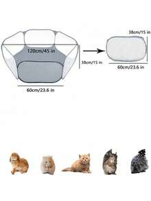 1 pieza Parque de ejercicio portátil para animales pequeños, Carpa de burbuja plegable para hámster para exteriores, Color aleatorio - Unitalla - Ver 8