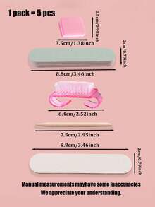 5-Piece Set / 25-Piece Disposable Manicure Tool Kit-Basic Nail Care Tools, Including Mini Nail Files, Buffers, Bulk-Packaged Handle Brushes, And Cuticle Sticks. Individually Packaged. Suitable For Hand And Foot Care, Salon Use, Mini Nail Buffers, And Cuticle Sticks For Salons / Home Use, Nail Supplies, Nail Tools, Nail Art Tools, Back-To-School Season, Nails, Nail Tools For Applying - Multicolor - View 7