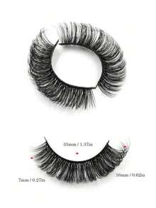 20 Pairs Russian Style Eyelashes, D Curl, Fine & Natural, 16mm Curly Faux Mink Lashes, Like Mink Lash Extension, Fluffy Cat Eye Effect, With Lash Tails, Extra Long False Eyelashes Set - Black - View 6