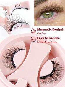 MAANGE Mother's Day Gift 1 Set Reusable Magnetic Eyelashes With Eyelash Curler, Natural Look Without Glue, Easy To Wear And Remove, 3D Soft Curly Fluffy Faux Lashes - Natural Lashes - View 12