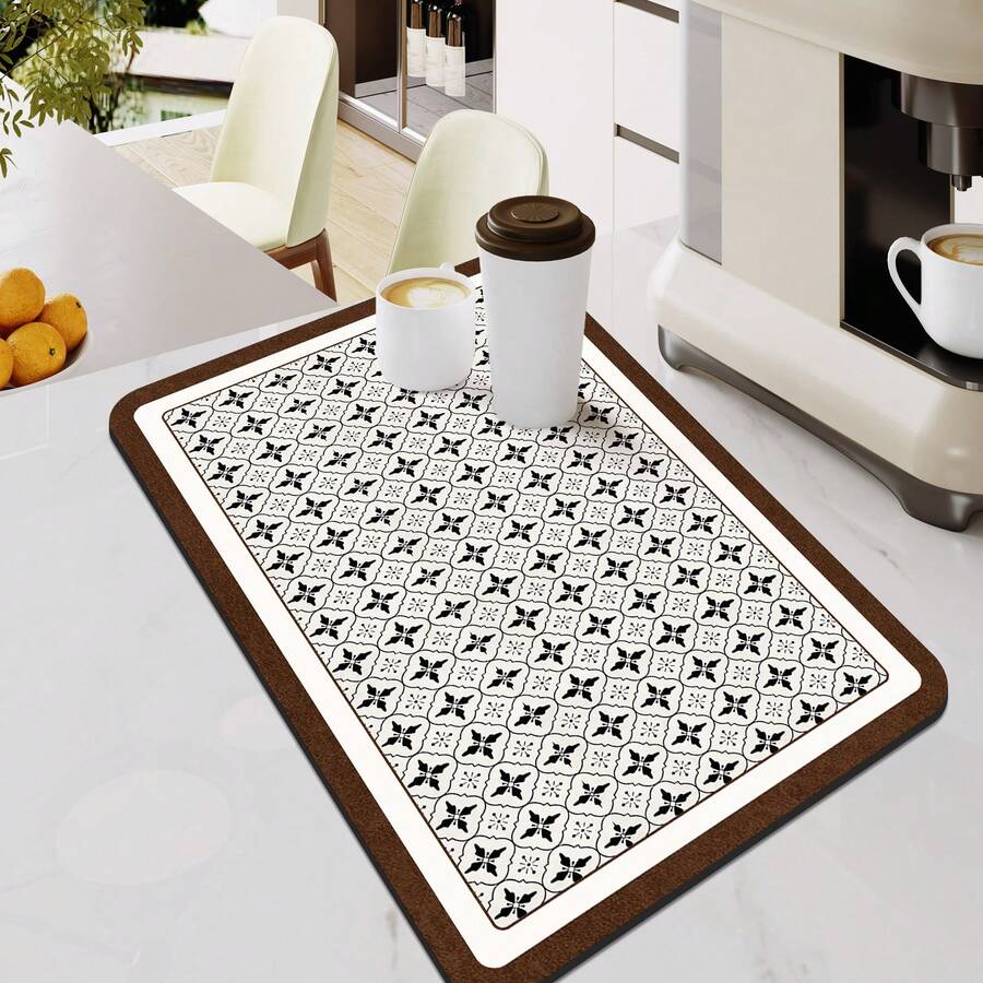 Thảm lót bát đĩa nhà bếp chống thấm nước, thảm máy pha cà phê, tấm lót thấm hút nước, thảm lót bàn ăn chống trượt, thảm thoát nước. - Rỉ Nâu - Xem 1