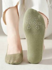 1/3/5双装女士隐形网眼船袜，ins风浅口透气硅胶防滑内衬袜，夏季薄款 - 彩色 - 查看 9