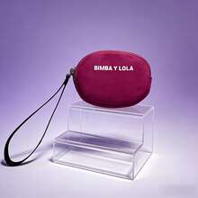 Monedero LOLA, Mini Clutch BIMBA, Bolso De Muñeca De Mujer, Ligero, With Cremallera. - 酒紅色 - 查看 1
