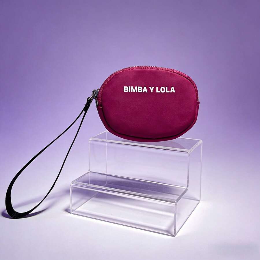 Monedero LOLA, Mini Clutch BIMBA, Bolso De Muñeca De Mujer, Ligero, With Cremallera. - 酒紅色 - 查看 1