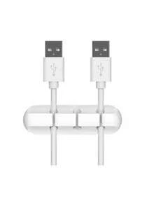 Phone Data Cable Organizer, Charging Cable Holder, Computer Earphone Cord Clip, Desk/Bedside/Car Self-Adhesive Cable Winder Clip - White - View 7