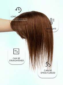 10 Inch Fluffy Bangs Hair Topper, Butterfly Shaped, Used To Cover White Hair, Handwoven Inner Net, High Crown Seamless And Lightweight Hair Topper, Suitable For Women - Multicolor - View 6