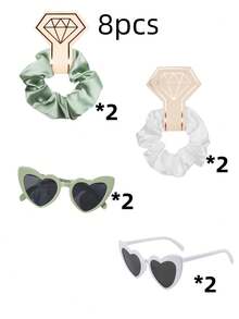 8pcs/4sets Wedding Party Bridesmaid Proposal Glasses Gift Set, Suitable For Gifting To Ladies, Couples, Family, Friends - Multicolor - View 10