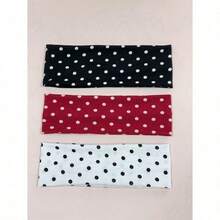 1pc/2pcs/3pcs Women Elegant Sweet Polka Dot Print Elastic Fabric Dot Sports Headband, Suitable For Daily, Fitness, Running, Yoga, Sweat-Absorbing Hair Band Headscarf, Fashion Hair Accessory, Bohemian Style Headband, Elegant Fall Winter Hair Accessories For Women Bows For Vacation Outfits Woman - 多色的 - 查看 8