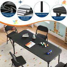 Juego de mesa y sillas plegables ultrasuaves y acolchadas de 5 piezas para niños – Muebles portátiles para actividades infantiles – Plegables para sala de estudio, comedor, guardería. - Negro - Ver 3