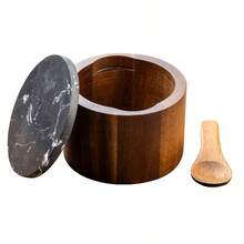 1 hộp đựng muối bằng gỗ hồng mộc có nắp đá cẩm thạch, hộp đựng gia vị bằng gỗ, hộp đựng gia vị nhà bếp. - Nhiều màu - Xem 7