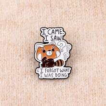 I WANT TO BURN THINGS Funny Frog Quotes Enamel Pins Cartoon Animals Raccoon Brooch Lapel Pin Badge On Backpack Clothing Accessories Fashion Jewelry Gifts - Black - View 10