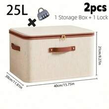 1pc Foldable Portable Storage Box | Dust-Proof Fabric Organizer Box, Suitable For Clothes, Blankets, Bedding And Outdoor Storage - Space Saving, Multipurpose, Under Bed Storage - Multicolor - View 8