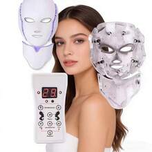 7-Color Light-Emitting LED Head And Neck Beauty Facial Mask Photon Red Light Facial Skin Care Brightening Skin Care Tool - View 1