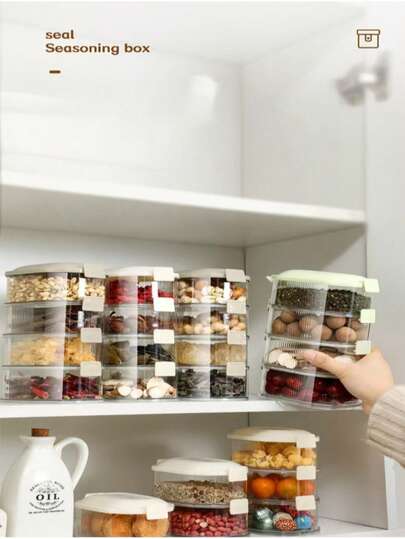 Pudełko do przechowywania przypraw, domowe pojemniki na pieprz i przyprawy, szczelnie zamknięte pudełko na przyprawy i dodatki