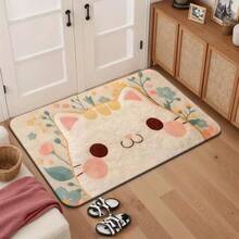 1pc Cute Pink Cat Design Doormat, Soft & Comfortable, Easy To Clean, Suitable For Bathroom, Entryway, Living Room, Bedroom Daily Use, Gift, Bathroom Mat | Playful Cat Design | Soft Texture Mat, Cat Decor, Small Area Rug, Entrance Rug - Multicolor - View 2