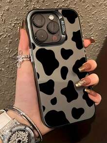 Aplicable a Phone15PROMAX Funda de teléfono premium de color plateado con estampado de vaca nueva para 16/11/13pro/15Pro/15/13PROMAX Material anti-caída Teléfono14/13/12 Apple Cobertura completa en inglés 12Paomax - Multicolor - Ver 3