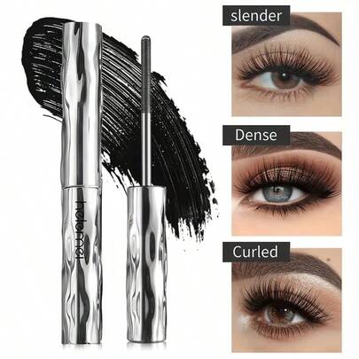 1 pieza Máscara de Tubo de Acero - Fórmula resistente al agua y al sudor, volumizante y alargadora, diseño preciso de tubo de acero para un efecto de pestañas natural y completo, adecuado para fiesta, festival de música y regalo del Día de la Madre (Negro), Maquillaje de fiesta, Cosméticos de vacaciones, Tubo metálico brillante, Efecto de pestañas volumizante, Larga duración y a prueba de manchas