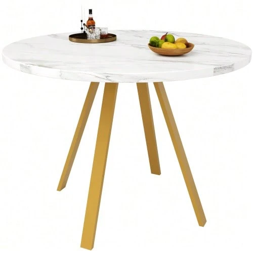 Dining Tables - White+Gold - View 1