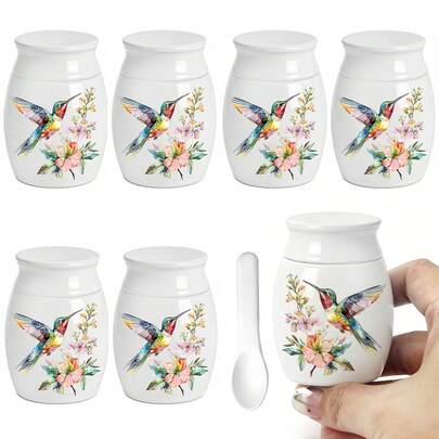 6个装 - 小型蜂鸟造型铝制纪念骨灰盒 - 安全螺纹盖 - 精致优雅的工艺 - 装饰性骨灰盒