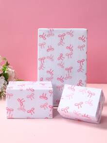 10张粉色蝴蝶结礼品包装纸，粉色蝴蝶结印花礼品包装纸，生日礼物包装用品，婚礼薄纸礼品包装纸，手工DIY材料，花束包装纸，粉色蝴蝶结包装纸，适用于新娘送礼会、婚礼、生日、婴儿派对、节日DIY、礼品包装 - 蝴蝶結 - 查看 10