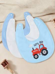 momscare Set de 3 baberos para bebé con patrones de animales lindos surtidos - Multicolor - Ver 3