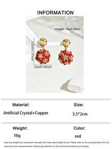 OOQ 1 paire de boucles d'oreilles bohèmes à la mode faites main avec cristaux et perles de rocaille, boucles d'oreilles de luxe avec boules de cristal colorées, design délicat et unique convenant aux femmes pour le mariage, le quotidien, les fêtes et les vacances (couleur et position des perles aléatoires) - Rouge - Voir 5