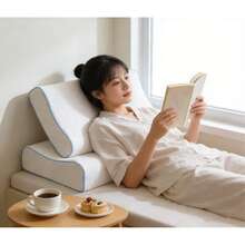 lmohada Para Columna Cervical 55X35CM, Memoria De Almohadas De Cama 1 Pack Estándar,Almohada ergonómica con forma de mariposa para relajación de cuello y hombros, almohada de espuma viscoelástica para relajación del cuello, Almohada Ergonómica Cómoda De Espuma Con Memoria Para El Hogar,suministros de ropa de cama.Diseño de Cierre y Lavable. - Blanco - Ver 3