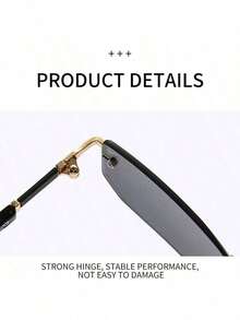 1 Cặp kính nam thời trang gọng nhỏ màu đen, không viền, rất hợp phong cách Y2K, thanh lịch, đa năng, phù hợp cho đi biển, lái xe, du lịch, mùa hè. - Nhiều màu - Xem 5