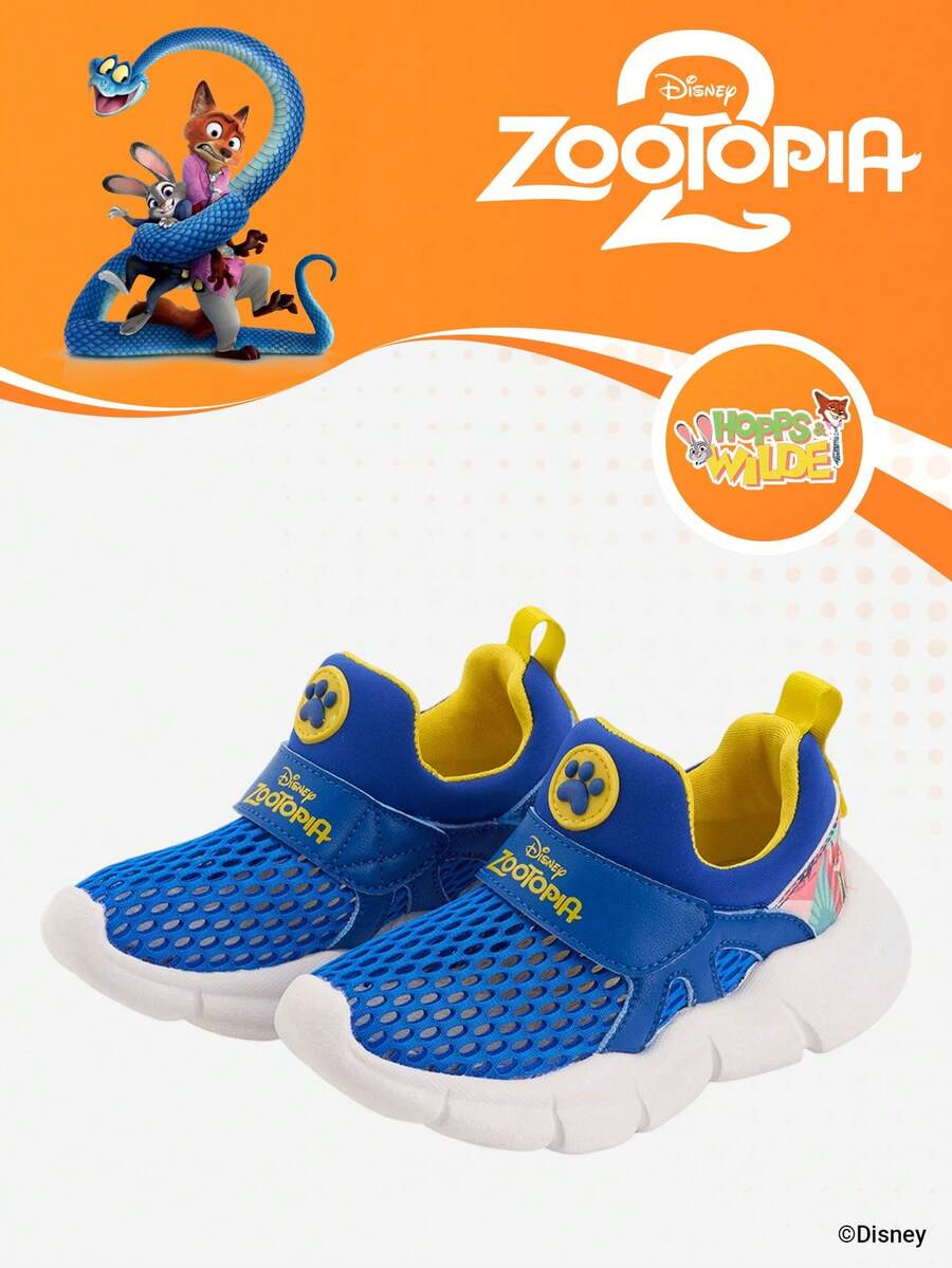 Disney Sản phẩm hợp tác chính thức với Zootopia 2 | Một đôi giày thể thao trẻ em, phù hợp cho việc đi lại hàng ngày và các hoạt động ngoài trời trong kỳ nghỉ, vừa vặn thoải mái, chống trơn trượt, chống mài mòn và thoáng khí (Giày thể thao trẻ em, Giày trẻ em, Giày bé gái) - Màu xanh lam - Xem 1