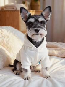 1pc Pet Clothes, Dog Cat Apparel, Happy Puppy Small Dog Casual Fashion Cute Comfortable Warm Heart Ladybug Valentine Sweatshirt - White - View 2