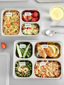 1个304不锈钢分餐盘午餐盘水果盘自助餐盘干净卫生适合学生自助食堂学校用品 - 彩色 - 查看 10