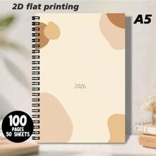 1 本 A5 尺寸极简主义 2026 螺旋装订横线笔记本，几何封面设计，清新优雅，书写流畅，实用方便日常笔记和记录，为生活增添文学气息，适合工作计划或灵感记录，开启全新的有条理的写作体验。 - J - 查看 1